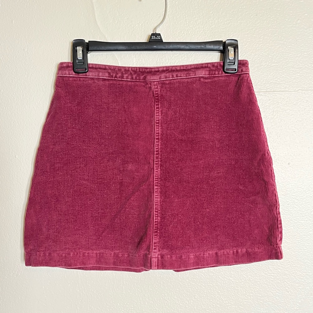 Burgundy Forever 21 Corduroy Mini Skirt